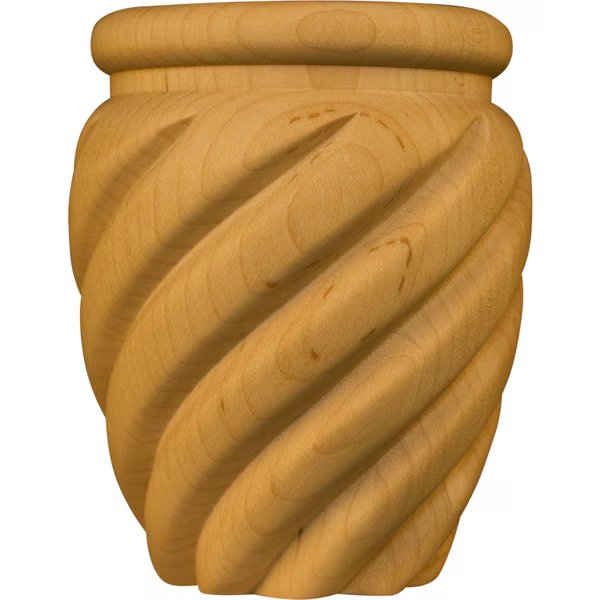5 x 3 7/8 Spiral Bun Sofa Foot in Knotty Pine, Osborne Wood Products, Mfr#: 41050P